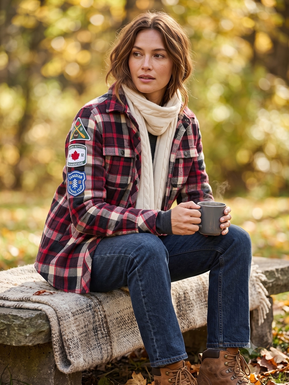 Hudson's Bay 2012 Olympic Heritage Plaid Quilted Shacket Jacket Canadiana